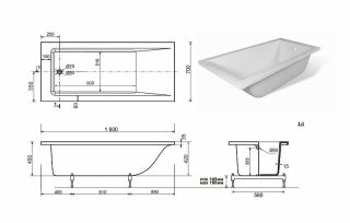 Ванна из литьевого мрамора Эстет Дельта 160А ФР-00001221 160x70см белый